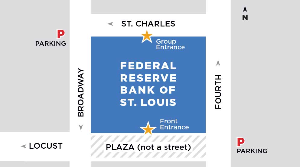 Group entrance is on the north side and front entrance is on the south side.
